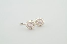 Ohrringe Silber 925 & Rosenquarz (13973)