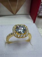 Bague argent avec diamant de moissanite de 2 ct certifié GRA