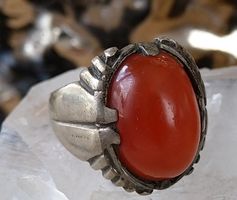 MEGA RING SILBER 800 MIT GROSSEM STEIN