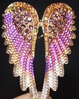 Brosche C-777 – Flügel Purple - Strass - 3,7 x 5 cm
