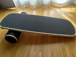 (73x28cm) Rutschfestes Holz Balance Board + Rolle - Schwarz