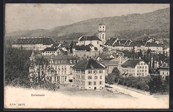 Ansichtskarten: AK Delémont, Vue Générale, 1905 – Gebraucht aus Berlin von bartko-reher