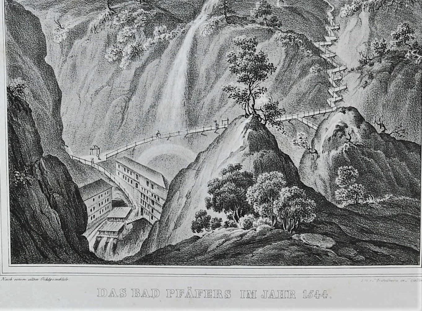 Stiche: Pfäfers Bad Lithographie – Gebraucht aus Rafz von Helvet32 1