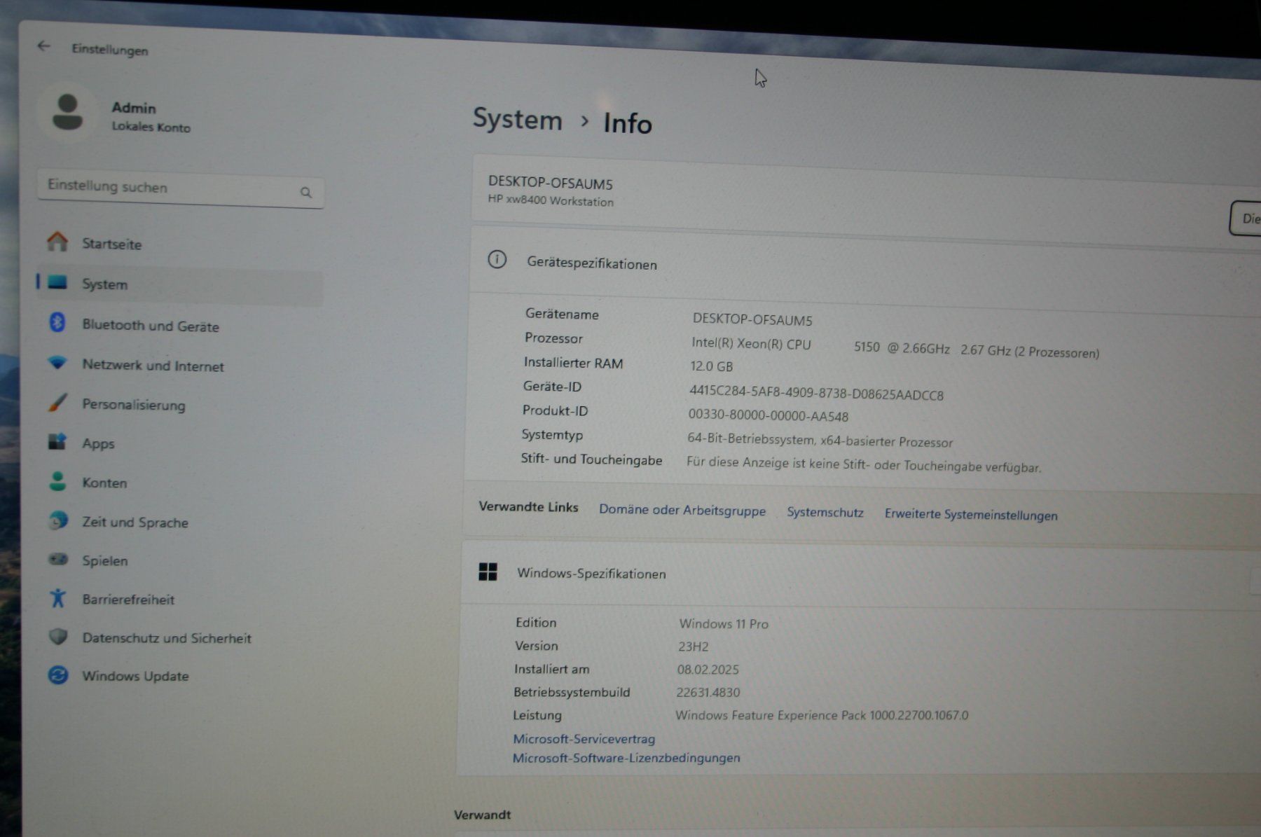 Hewlett Packard PC: HP XW8400 Server-PC mit 2 Prozessoren, Win7, 10 oder Win11 – Usato da Stettlen venduto da Bigjm 8