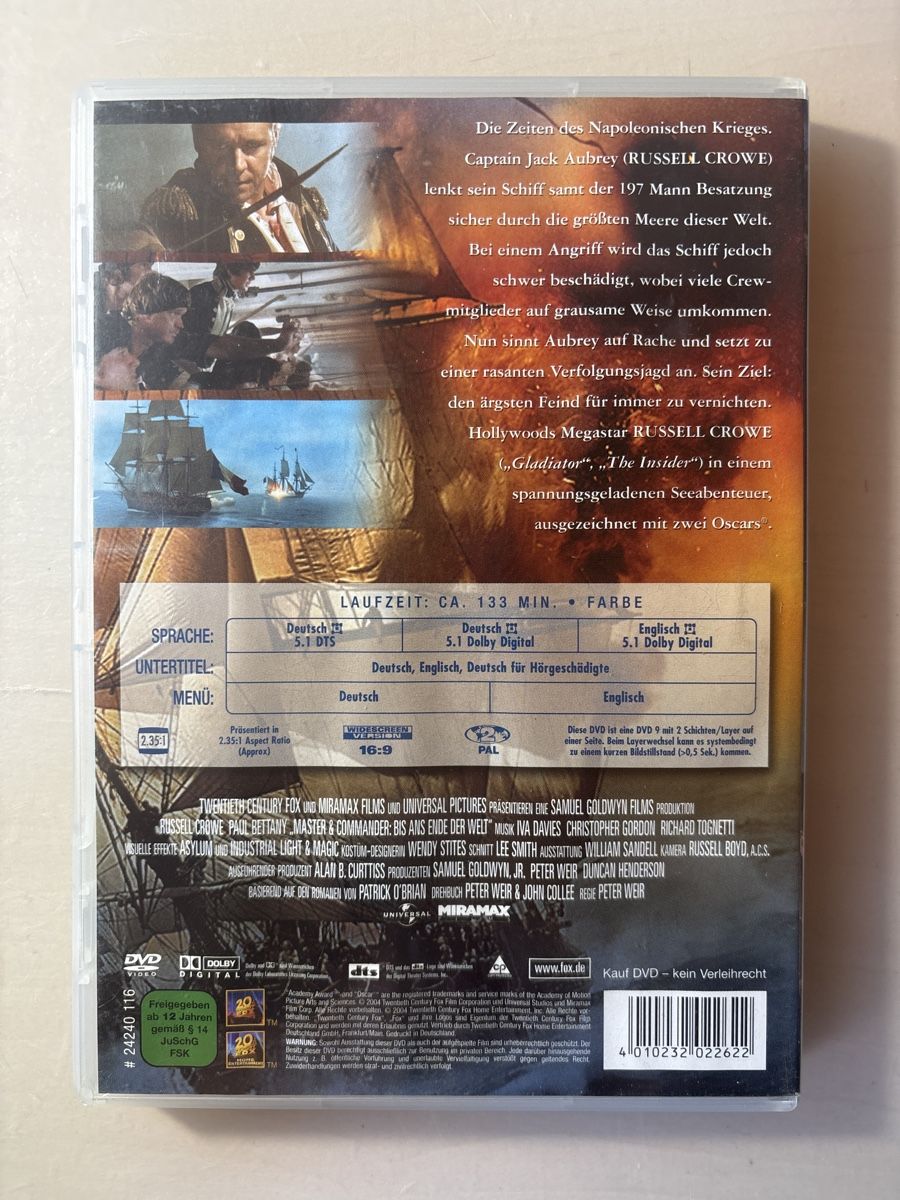 Tutti i DVDs: Master and Commander – Usato da Ruswil venduto da Slivio_ 1