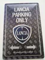 Metallic Blechschild-LANCIA-PARKING ONLY