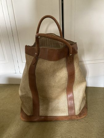 Reisetasche Leder, verstärkter Twead- stoff