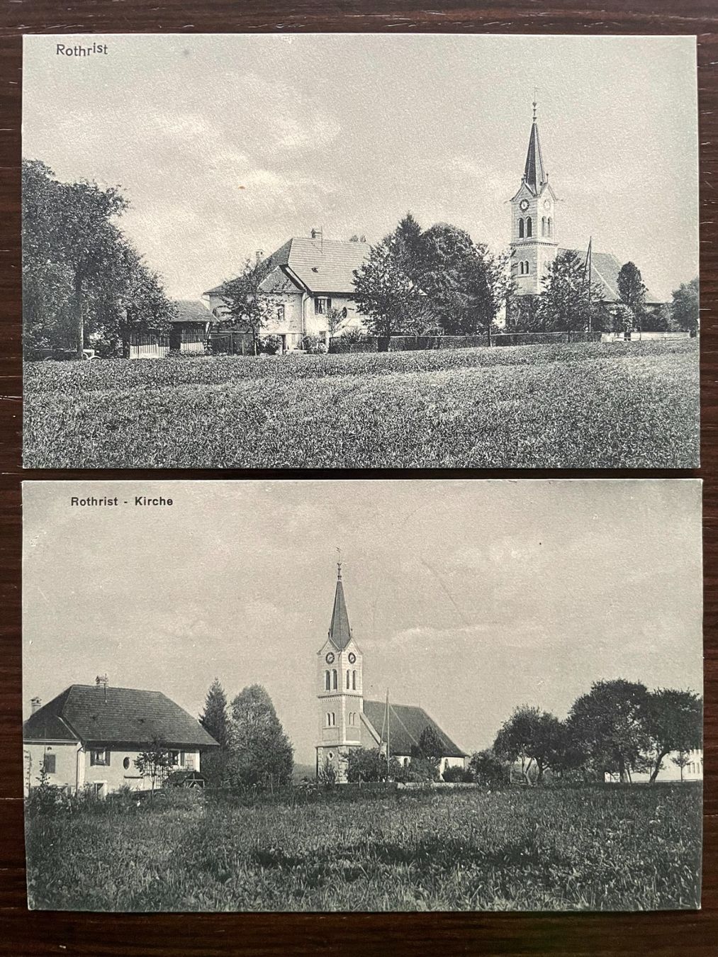 Cartoline postali: ROTHRIST Kirche, 2 Ansichtskarten – Usato da Wald ZH venduto da TLILEF