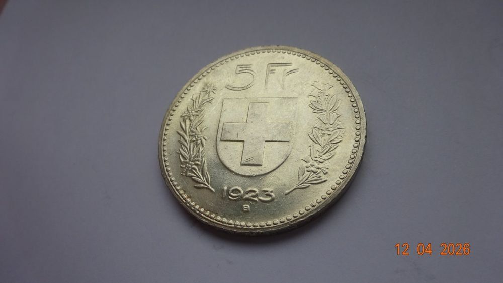 Tutti le monete: 5 Fr 1923 Conf. Helv. vz. – Usato da bassecourt venduto da Oursvert 1