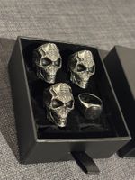 3 Ringe Stahl Totenkopf Skull HR Giger Future Kill