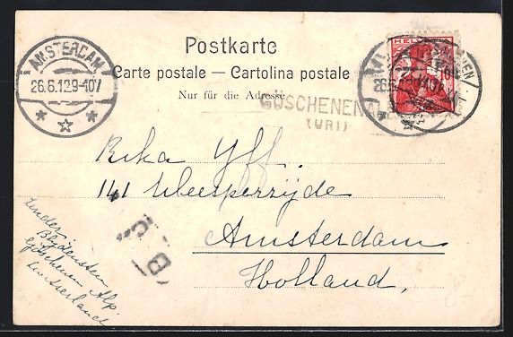 Cartoline postali: Fischerhaus am Thunersee, Ortsansicht mi – Usato da Berlin venduto da bartko-reher 1