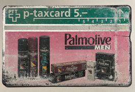 p-taxcard 5.-  /  Palmolive Men / Seltene Taxcard ab 1.- Fr.