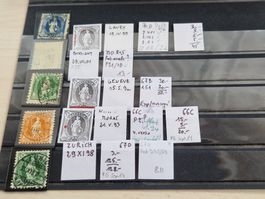 Lot Sehende, Abarten, Retouchen, Plattenfehler, ab 1.-