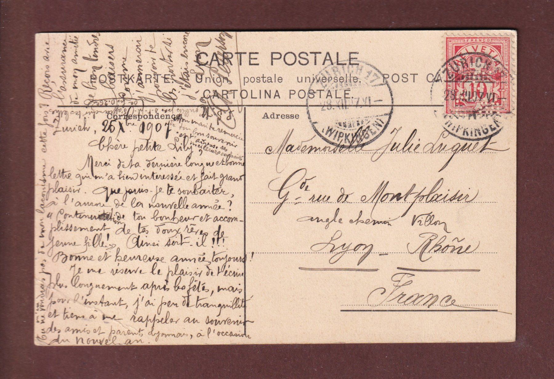Cartoline postali: Am FLUSSUFER - 1907 // Eckbug // – Usato da Pully venduto da nicecards 1