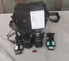 Sony a55 mit Tele und Tasche 6 Akkus