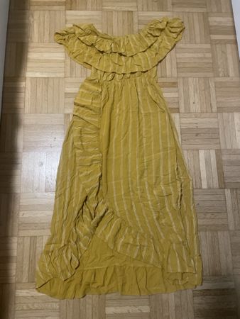 Kleid gelb gestreift mit Rüschen guter Zustand Gr. S