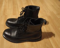 TAMARIS Damen Leder-Schnürstiefelette schwarz Gr. 40