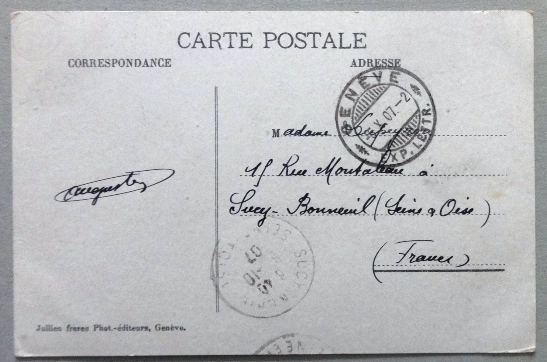 Cartoline postali: Genève et le Mont-Blanc – Usato da Fétigny venduto da Billy2miny 1