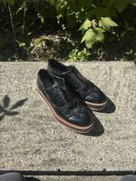 Zara Plateau Loafer schwarz Gr. 40 Lackschuhe Nieten
