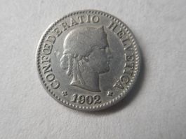 5 Rp. 1902  seltener Jahrgang