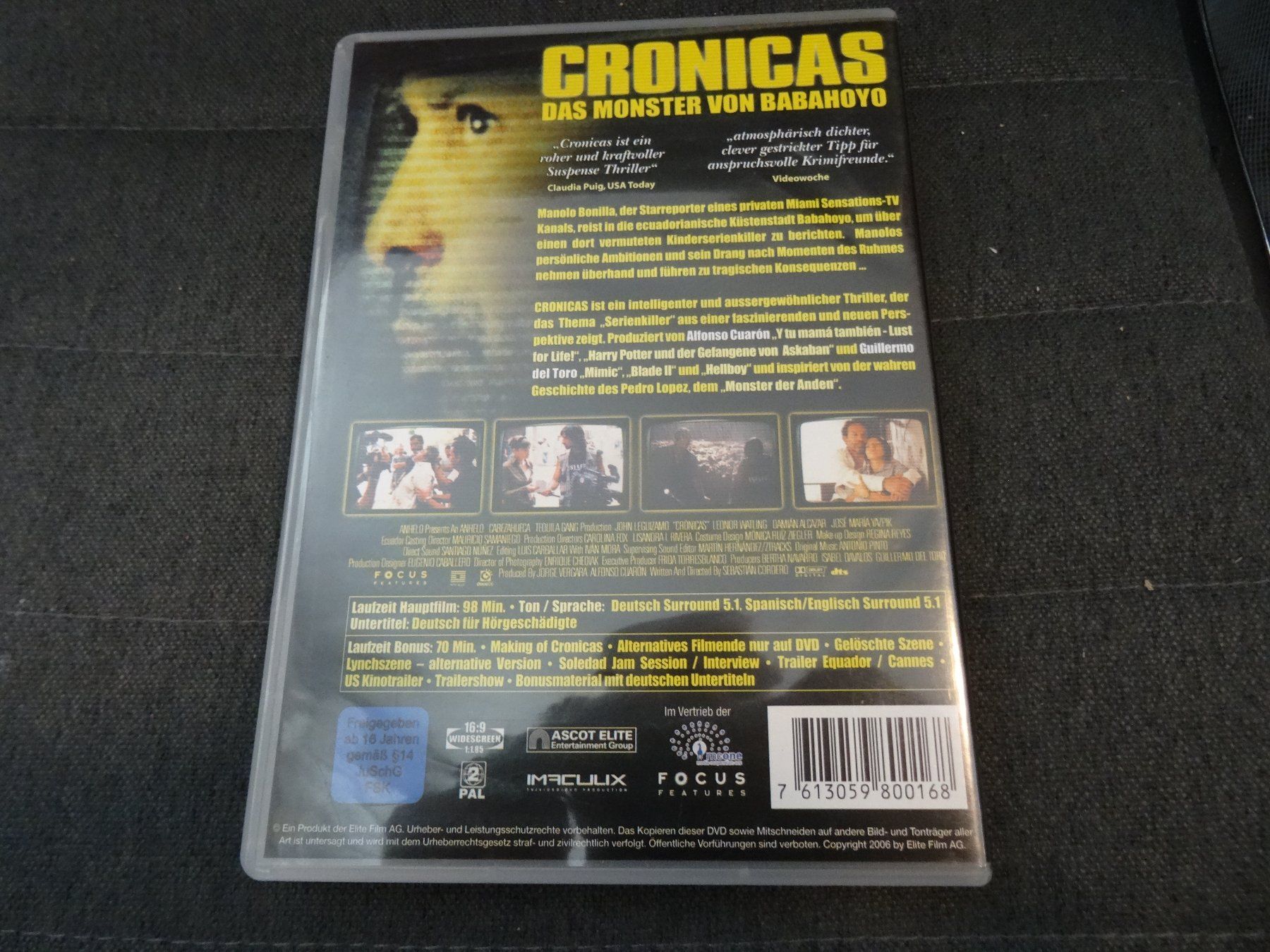 Tutti i DVDs: Cronicas - Das Monster von Babahoyo DVD – Usato da Olten venduto da Disc-Verkauf 2
