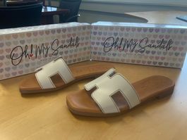 Ledersandalen - NEU   Grosse 40, off white, Leder - Espania
