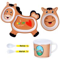KINDER GESCHIRR-SET Eco Bambo " HORSE "