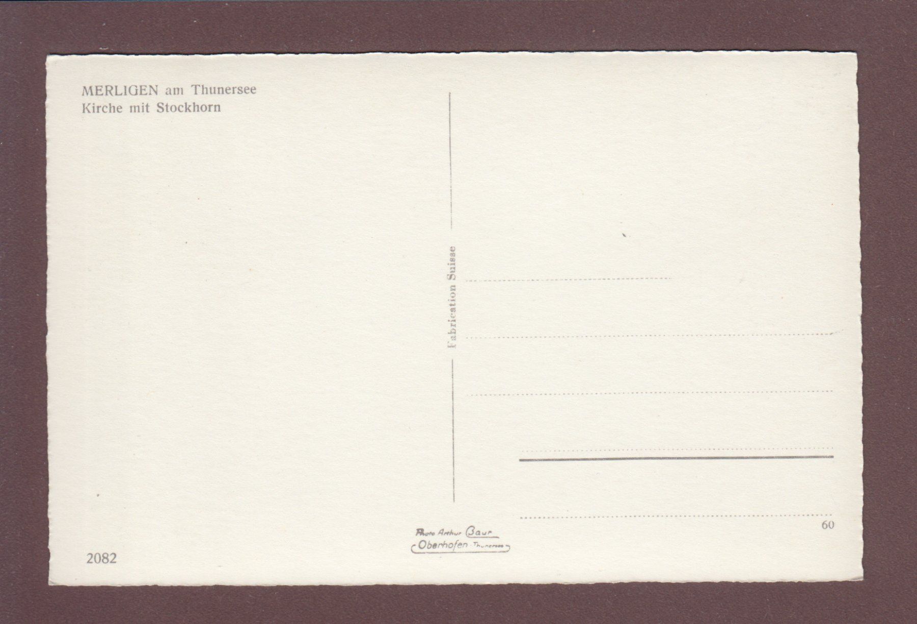 Cartoline postali: MERLIGEN - Kirche - Stockhorn – Usato da Pully venduto da nicecards 1