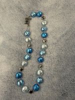 Antica Murrina Venezia Murano Glas Halskette Blau Silber