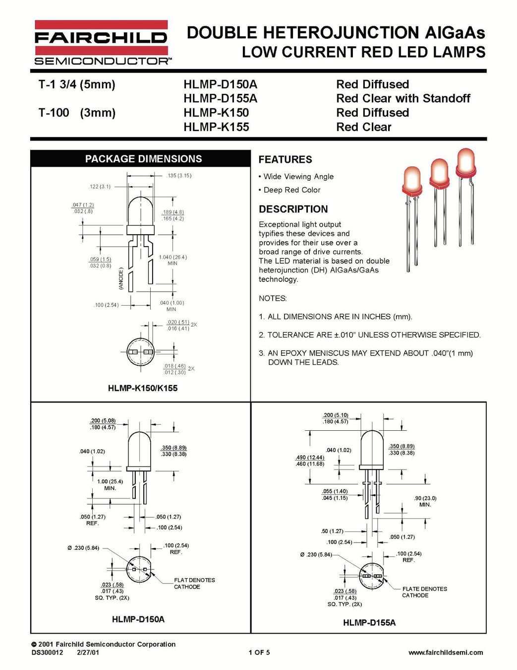Componenti elettronici: LED Diode Ø5mm Deep Red HLMP-D150 - Set 50 Stk. – Nuovo (secondo la descrizione) da Roveredo GR venduto da ManolitoBoris 2
