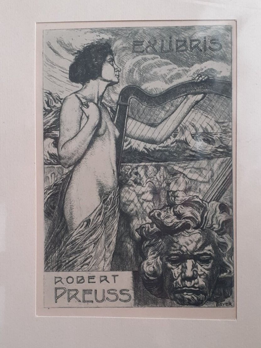 Dipinti: Radierung Robert Preuss Ex Libris – Usato da Mörschwil venduto da antiksalon 1