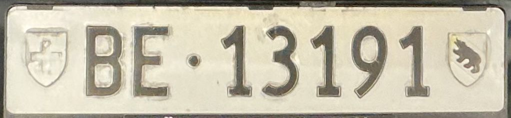 Insegne: Auto-Nummernschild BE 13191 – Usato da Zuerich venduto da siegen01