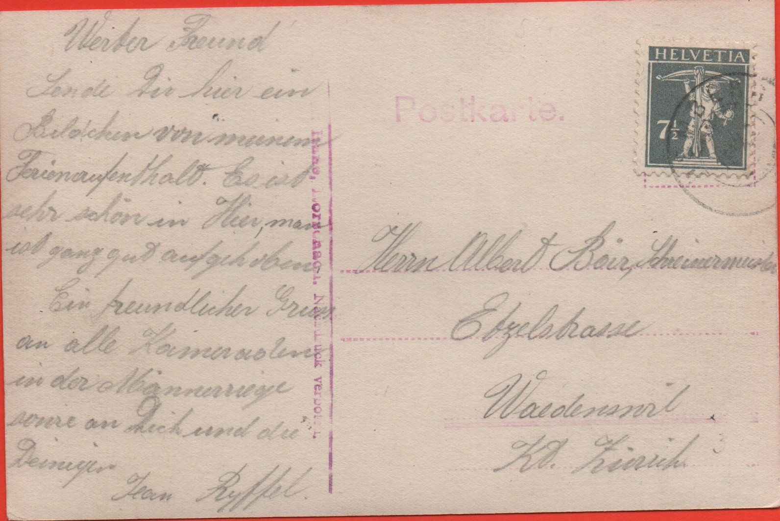 Cartoline postali: HEMBERG – Usato da Jona venduto da philajona 1
