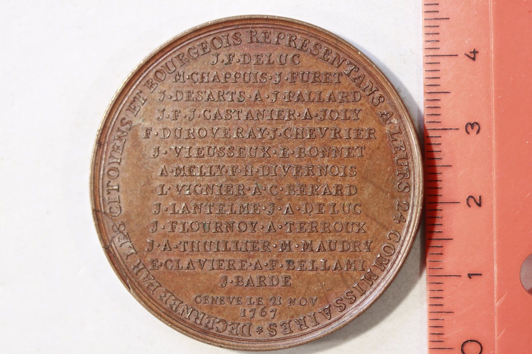 Medaillen: Medaille GENEVE 1767 – Gebraucht aus La plaine von 762 1