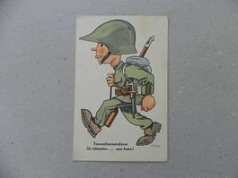 CH Humor Motiv Karte Miltär Rueblikarte Bären Katzen ca.1940