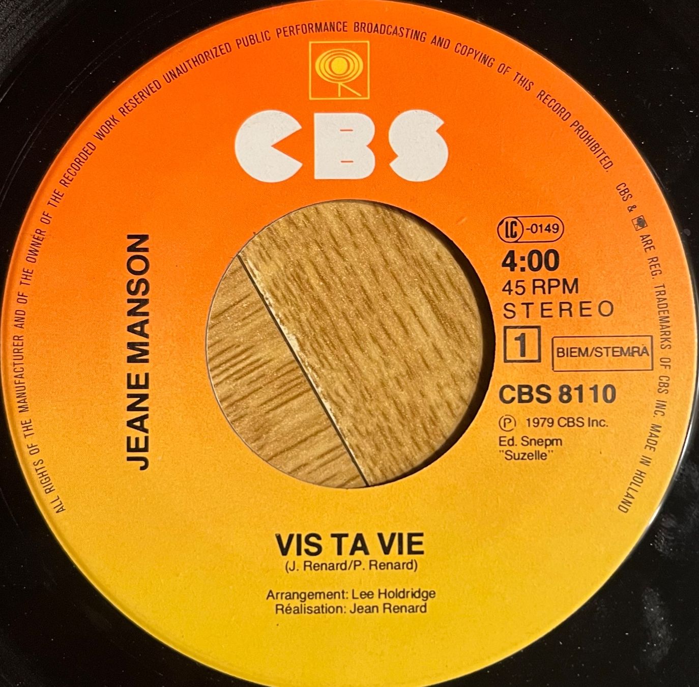 Vinyles: JEANE MANSON - VIS TA VIE – D'occasion à Bussigny par vinyl-pas-cher 2