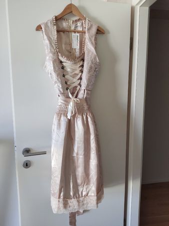 Dirndl beige mit Schnürung Grösse L neu