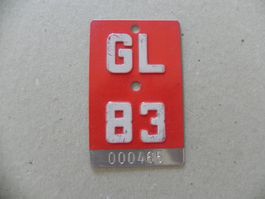 Velonummer Rad Nr. No Velo Nummer GL 83 Glarus 1983 Geschenk