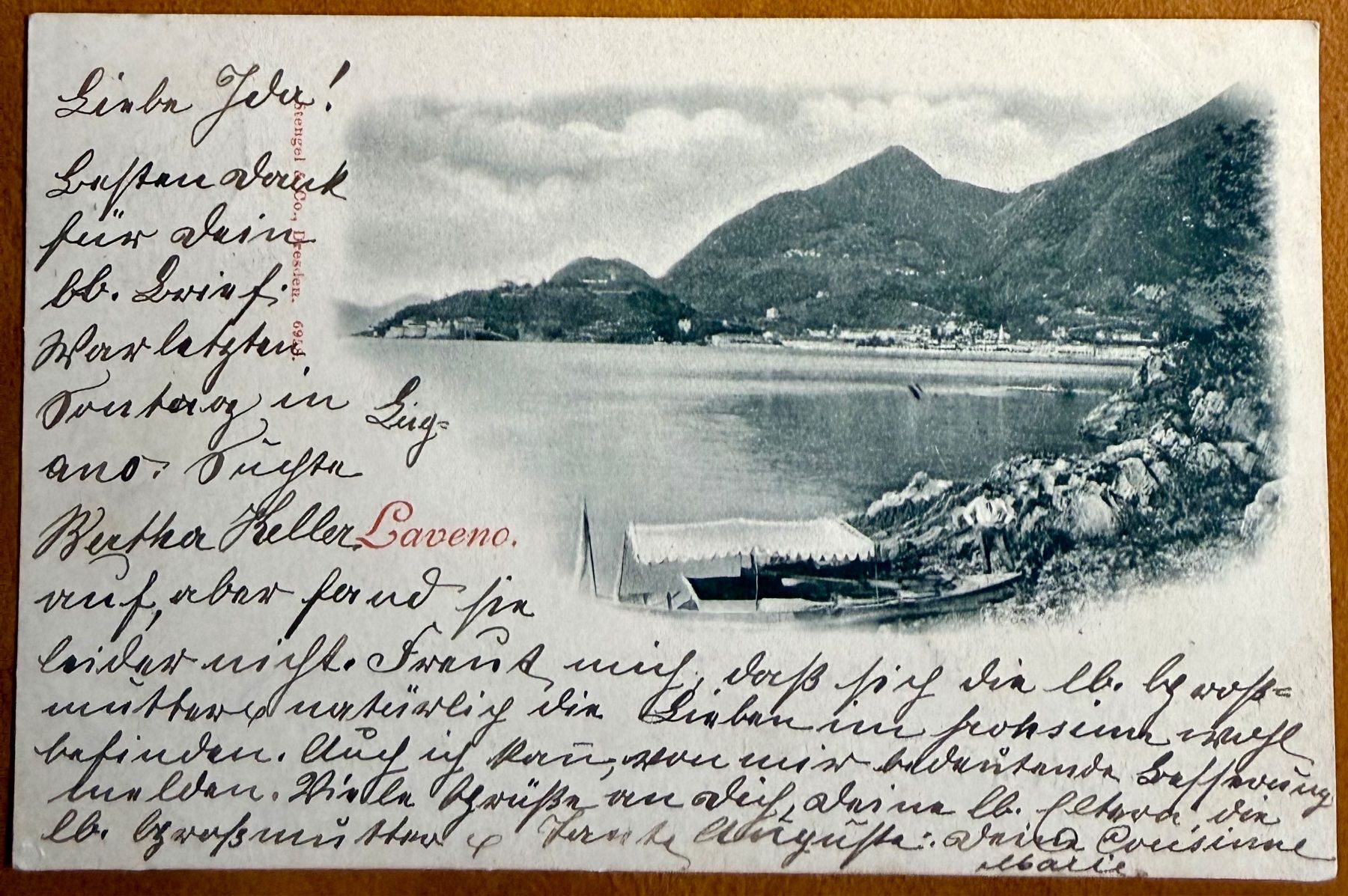Cartoline postali: Laveno - Lombardie 1898 – Usato da Lutry venduto da Ediego