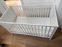 Babybett 140x70cm 3-Fach höhenverstellbar