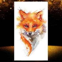 Tatouage temporaire aquarelle Renard