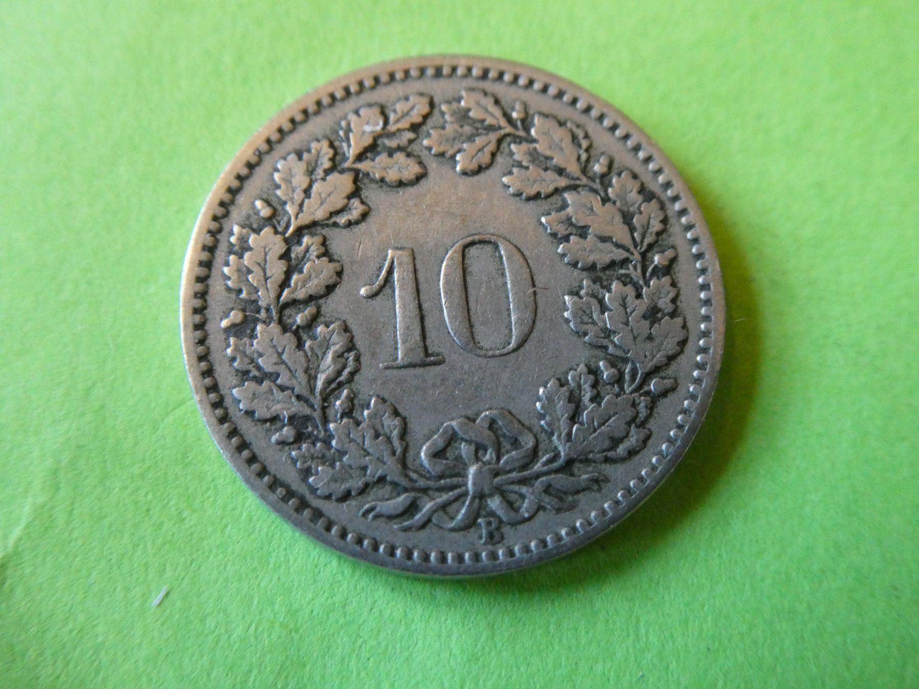 Alle Münzen: Schweiz 1898, 10 Rappen – Gebraucht aus Hinterforst von Rohusri 1