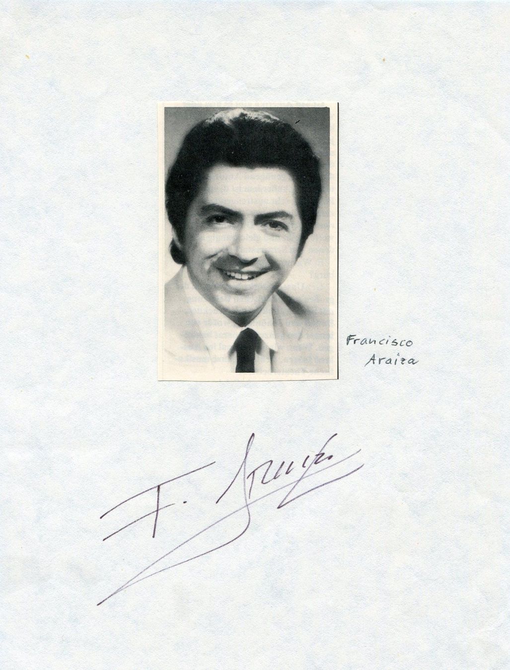 Autografi: Francisco Araiza  -  mexikanischer Tenor – Usato da Röthenbach i. E. venduto da Heureka5