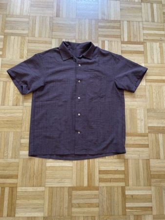 Herren Hemd kurzarm Braun Grösse XL
