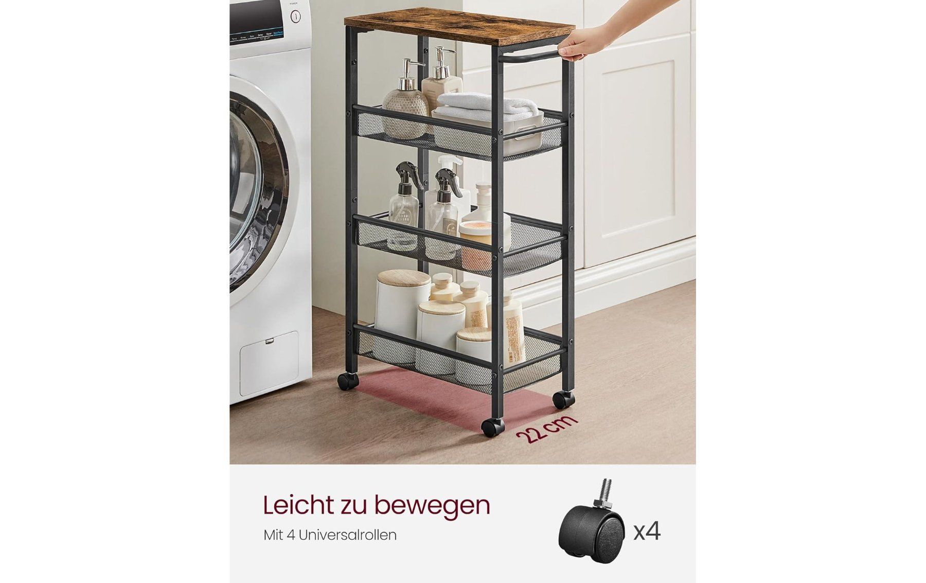 Mobili & Arredamento: VASAGLE Nischenwagen Industrial 45.4x77x22 cm Küchenwagen – Nuovo (secondo la descrizione) da Fischbach-Göslikon venduto da PitBullDoll 1