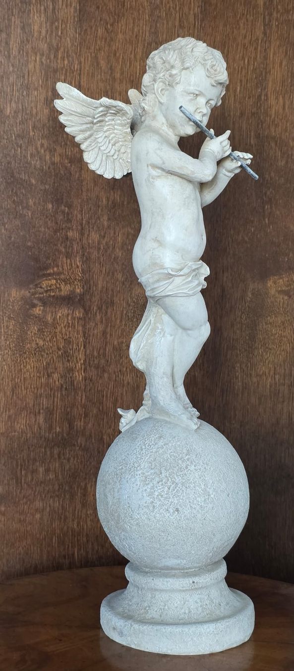 Statuette: Engel Figur, Putte, mit Flöte Dekoration, Top! – Usato da Rheinsulz venduto da Dred 1