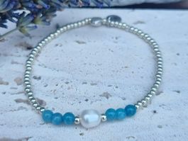 Zartes Armband Apatit & Perle - Klarheit & Selbstvertrauen