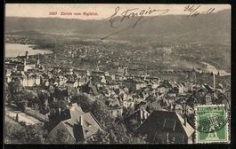AK Zürich, Totalansicht vom Rigiblick