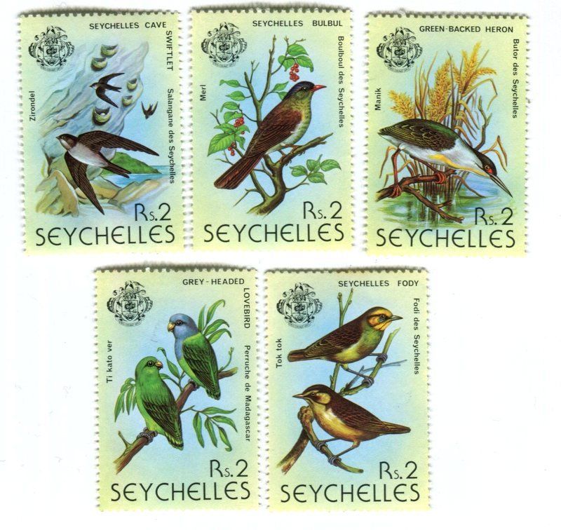 Tutti i francobolli: Briefmarken "Vögel". Seychellen – Nuovo e nell'imballaggio originale da Basel venduto da Butsch5