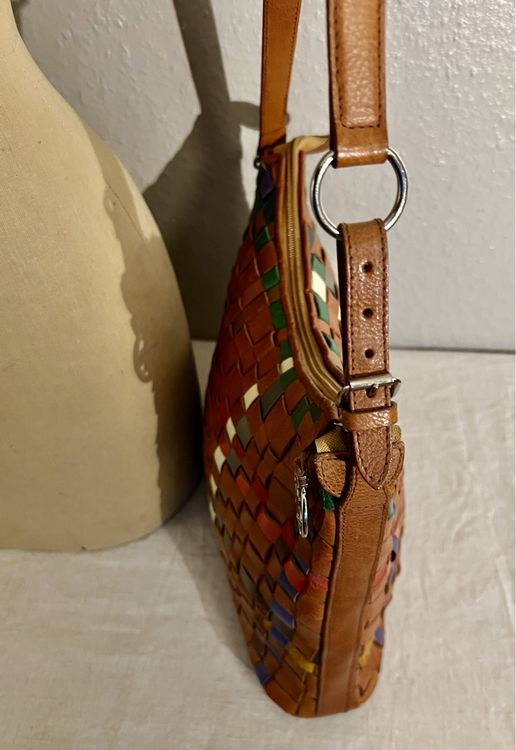 Piero Guidi Taschen für Damen: Sac à main Piero Guidi vintage en cuir tressé multicolore. – Neu (gemäss Beschreibung) aus Genève von DELIRBEADS 3